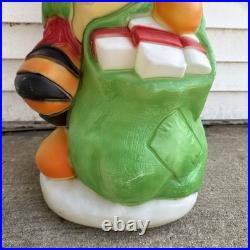 Vtg Disney Tigger Christmas 36 Lighted Plastic Blow Mold Santa's Best
