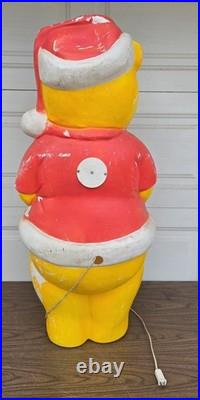 Vtg Disney Winnie The Pooh Christmas Don Featherstone Union Products Blow Mold