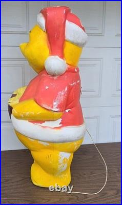 Vtg Disney Winnie The Pooh Christmas Don Featherstone Union Products Blow Mold