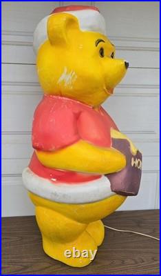 Vtg Disney Winnie The Pooh Christmas Don Featherstone Union Products Blow Mold
