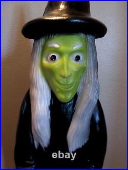 Vtg Don Featherstone Dual Lighted Halloween Witch Blow Mold 36 VERY NICE