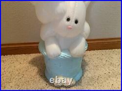 Vtg Drainage 3 Tier Easter Bunny Stack Dual Lighted Blow Mold 32 Tall