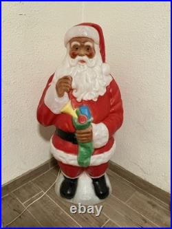 Vtg Empire 41 African American Black Santa Claus Blow Mold Stocking RARE