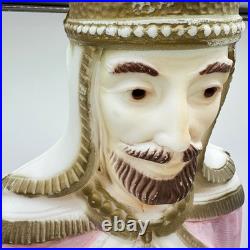 Vtg Empire Blow Mold Christmas Nativity Wise Man Bowing Kneeling 36 Pink Gold