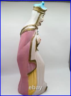 Vtg Empire Blow Mold Christmas Nativity Wise Man Bowing Kneeling 36 Pink Gold