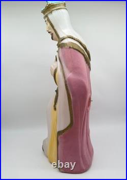 Vtg Empire Blow Mold Christmas Nativity Wise Man Bowing Kneeling 36 Pink Gold
