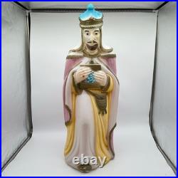 Vtg Empire Blow Mold Christmas Nativity Wise Man Bowing Kneeling 36 Pink Gold