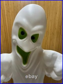 Vtg Empire Halloween Blowmold Ghost 36 Lights Up Bright Green Eyes Mouth