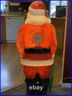 Vtg Empire Santa Claus Christmas Blow Mold Light Up Green Present Toy Bag Yard