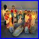 Vtg General Foam Blow Mold Nativity Set 12 Pc Lighted Christmas Small Tabletop