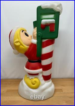 Vtg General Foam Christmas Elf Mailbox Plastic Blow Mold