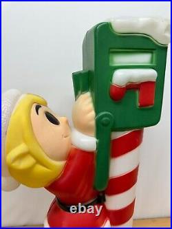 Vtg General Foam Christmas Elf Mailbox Plastic Blow Mold