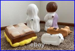 Vtg. General Foam Plastics Nativity Set Blow Mold Lights-5 Pcs 17 Original Box