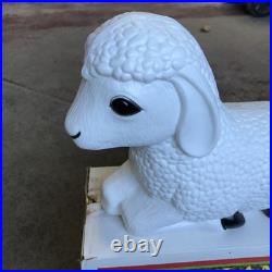 Vtg Grand Venture Lighted Lamb Blow Mold Christmas Nativity Original Box Sheep