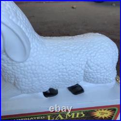 Vtg Grand Venture Lighted Lamb Blow Mold Christmas Nativity Original Box Sheep