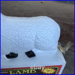 Vtg Grand Venture Lighted Lamb Blow Mold Christmas Nativity Original Box Sheep