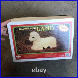 Vtg Grand Venture Lighted Lamb Blow Mold Christmas Nativity Original Box Sheep