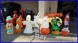Vtg Halloween Blow mold lot of 9 large witch Ghost. Free ship with buy it now