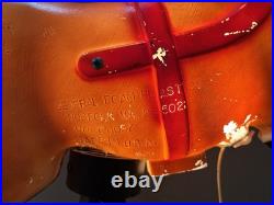 Vtg Lighted Empire Sleigh Santa Sled with Reindeer Christmas Decor Large Blow Mold