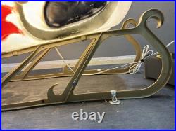 Vtg Lighted Empire Sleigh Santa Sled with Reindeer Christmas Decor Large Blow Mold