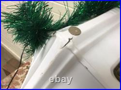 Vtg Municipal City Xmas Lantern Lighted White Blow Mold Stain Glass Look 34 Tall