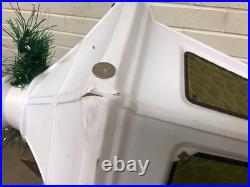 Vtg Municipal City Xmas Lantern Lighted White Blow Mold Stain Glass Look 34 Tall