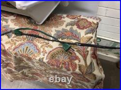 Vtg Municipal City Xmas Lantern Lighted White Blow Mold Stain Glass Look 34 Tall