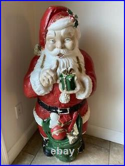 Vtg POLORON Lighted Christmas Whispering Santa Blow Mold RARE 46 READ