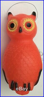 Vtg Rare Wire Bail Blow Mold Owl Union Products Halloween Owl Light