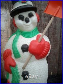 Vtg TPI 1995 Frosty the Snowman Christmas Shovel Wreath Blow Mold 40 HUGE