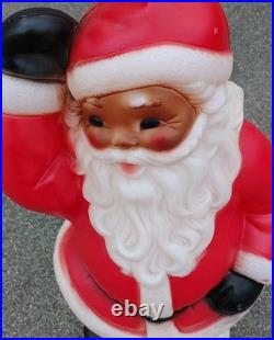 Vtg Waving Santa Blow Mold General Foam Christmas 40 Tall Black Works See Pics
