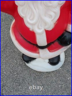 Vtg Waving Santa Blow Mold General Foam Christmas 40 Tall Black Works See Pics