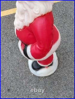 Vtg Waving Santa Blow Mold General Foam Christmas 40 Tall Black Works See Pics