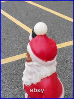 Vtg Waving Santa Blow Mold General Foam Christmas 40 Tall Black Works See Pics