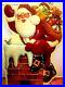 XL Vintage Christmas Lighted Santa Claus Chimney Toys Vacuform Yard Decor 35×24